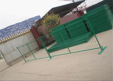 China Powder Coated Temporary Mesh Fencing With Base Canada Standard Green Color supplier