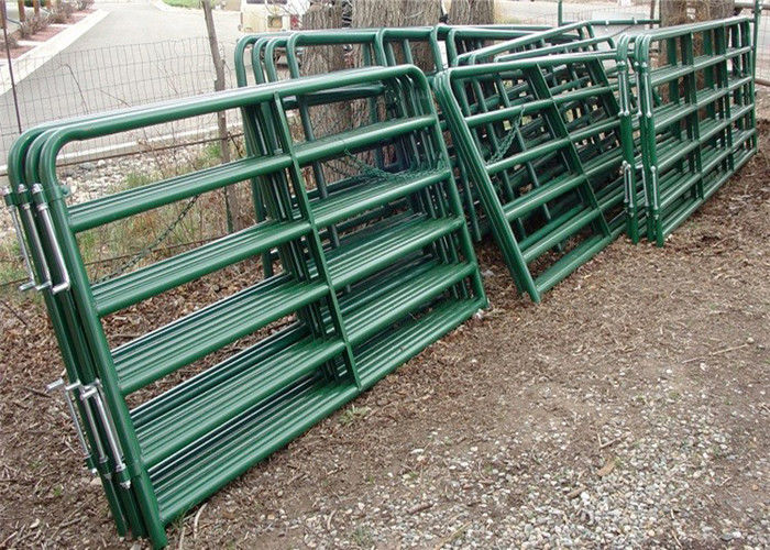 Galvanized Livestock Fence Panels , Heavy Duty Cattle Gates Customized Size