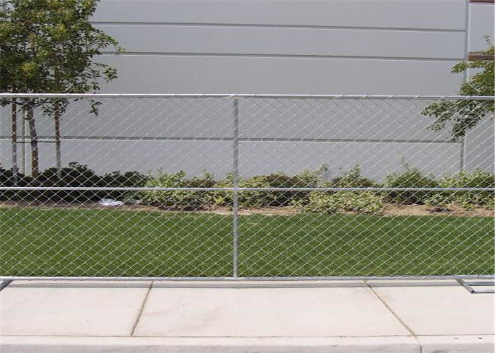 Self Supporting Temporary Chain Link Fence , Fully Welding Temporary Security Fence Panels