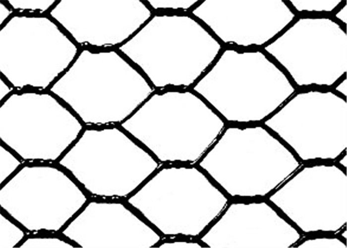 Black Galvanized Chicken Wire Mesh , Hexagonal Chicken Wire With Strong Welding Points