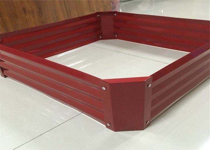 Outdoor Metal Garden Boxes , Home Galvanized Metal Raised Beds Recyclable Material