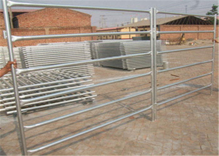 Portable 1.8m Or 1.6m High 6 Or 5 Bar Farm Gate Fence / Oval Tube Cattle Fence Panels