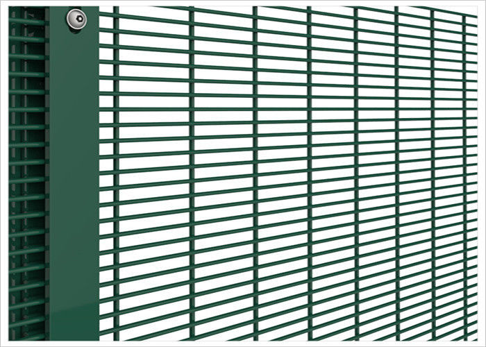 High Security 358 Wire Mesh Fence Anti Climb Powder Coated Black Or Green Color
